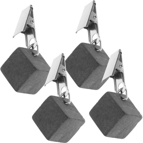 Juego de 4 pinzas de metal compactas para pesas – agarre estable – para exteriores/picnic/jardín/comedor – color negro (1/5)