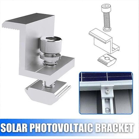 10 Montagehalterungen aus Aluminiumlegierung für Solar-Photovoltaikanlagen mit Klemme A (1/5)