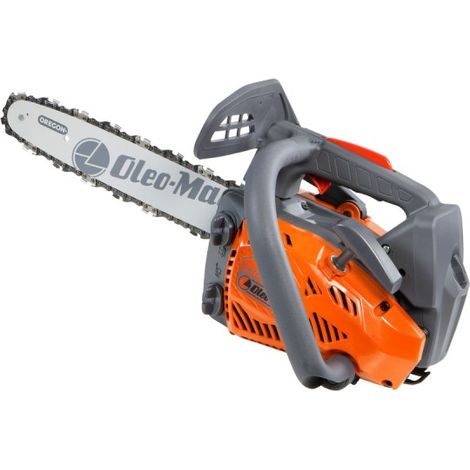 Oleo Mac – Tronçonneuse thermique 25 cm – Cylindrée 25.4 cm³ – Moteur Emak Euro 2 – Système anti-vibrations pour confort d'utilisation