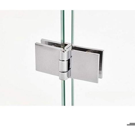 Charnière Pour Porte En Verre - 46 x 24 x 21 mm - Réglable 5 à 8 mm - Ouverture 180° - Pour Armoire Vitree - Lot de 8 (1/4)