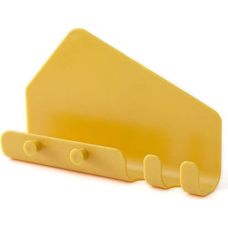 Wandmontierte Handyhalterung, wandmontierte Fernbedienungshalterung, wandmontiertes Handy-Ladegerät, multifunktionales Aufbewahrungsregal mit Haken (1/5)