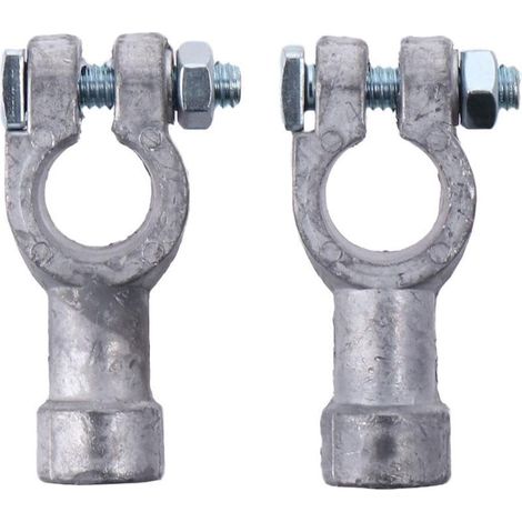 3/8" Battery Top Post to Side Terminal Adapters, 1 Pair, Silver, Lead, Screw In, Screw, Through Hole Mount (1/5)