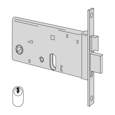 CISA 44461 SERRATURA SERRATURE PER PORTE PORTA DA INFILARE A FASCIA - 70 mm (1/2)