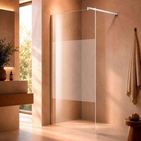 Paroi de douche fixe 100 cm - Verre épais 8 mm sablé - Douche à l’italienne (1/5)