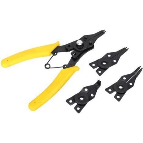 Pince à circlips 4 en 1, outil combiné pour l'intérieur et l'extérieur, avec poignée en plastique (1/5)