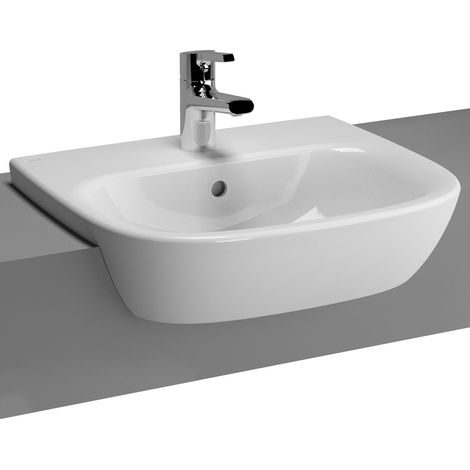 Vitra Zentrum Semi Recessed Washbasin 500mm Wide 1 Tap Hole (1/5)