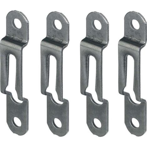 Ferramenta di montaggio in acciaio bronzo (4x) – Spessore del legno 16 mm – Larghezza 12 mm – Staffa di fissaggio per quadri, cornici, mobili, letti, mensole, battiscopa (1/3)