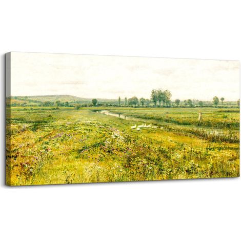 Quadro su Tela Parete Paesaggio Verde Vintage 50x100 cm (1/5)