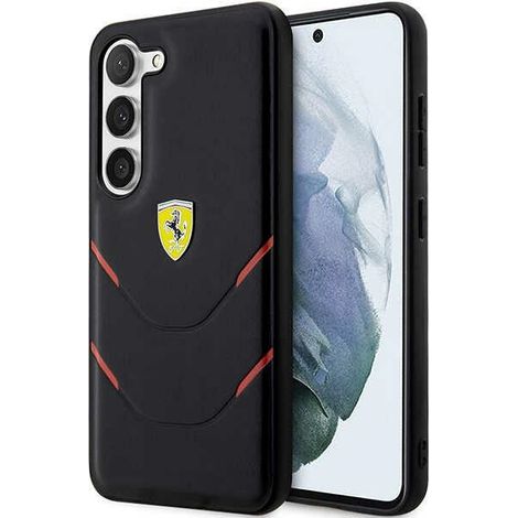 Estuche rígido Ferrari FEHCS23SPBAK S23 S911 negro/negro con líneas de estampado en caliente (1/5)