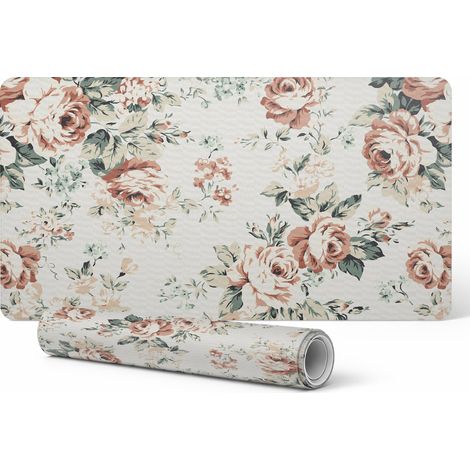Alfombrilla de escritorio para dise帽adores gr谩ficos y dise帽adores, estampado floral retro, 90x45 cm