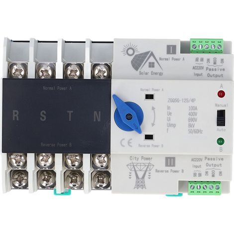 Commutateur de transfert automatique double puissance 4P ATS 100A pour usine de centre commercial 220V (1/5)