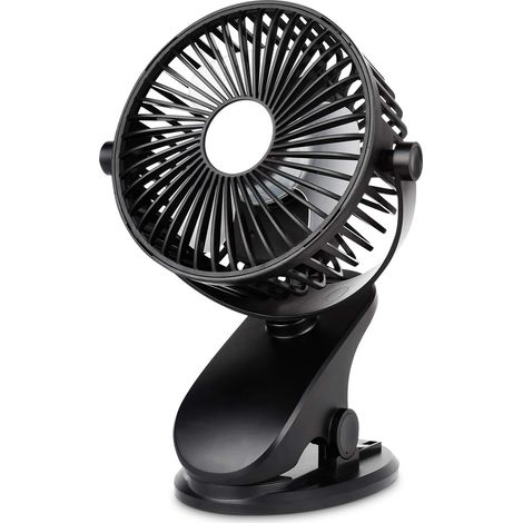 Ventilateur Clip - Rotation 360° Verticale et 270° Horizontale - Alimentation USB Rechargeable 2500 mAh - Pour Poussette Bébé Bureau Lit Camping Voyage - 1 Pièce (1/5)