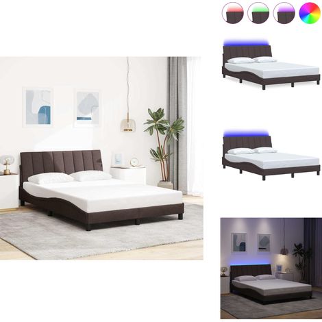 Bettgestell ohne Matratze Dunkelbraun 120x200 cm Stoff - Bettgestell - Bettgestelle - Bettrahmen - Bett (1/5)
