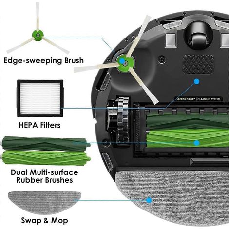 Accessoire pour aspirateur robot Combo I5 / I5+ / J5 / J5 + : brosse latérale principale, filtre HEPA, lingettes de nettoyage (1/5)