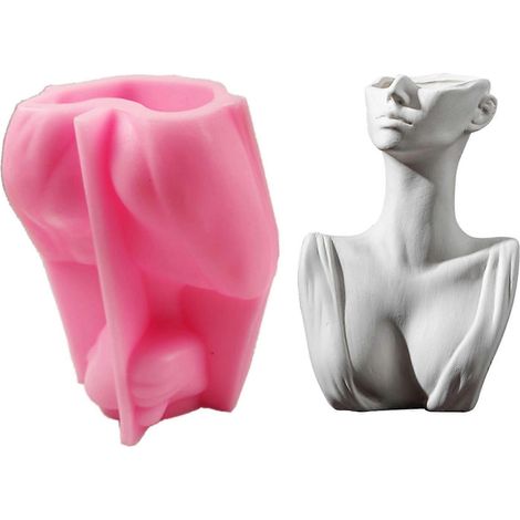 Gips-, Zement- und Betonformen für Blumentöpfe, 3D-Modell des menschlichen Körpers für DIY-Abgüsse