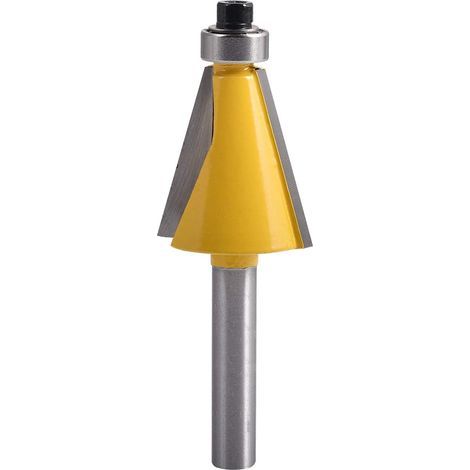 Fraise à chanfreiner et chanfreiner à 15 degrés, Fraise à chanfreiner à extrémité en carbure de tungstène avec queue de 1/4 pouce, Fraise à bois (Fraise à bois de 1/4", 15 degrés) (1/5)