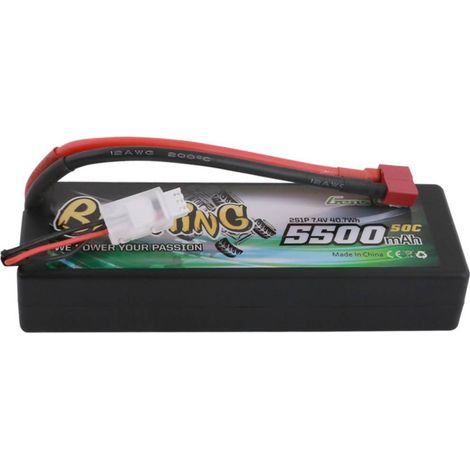 Gens ace Pack de batterie (LiPo) 7.4 V 5500 mAh Nombre de cellules: 2 50 C boîtier hardcase système d'enfichage en T R689791 (1/2)