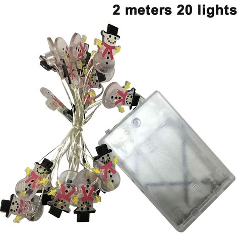Guirlande Lumineuse Noël - Figurine Père Noël LED - Alimentation Piles AA - Étanche pour Extérieur Jardin Terrasse Arbre Intérieur - Lot de 1 (1/5)
