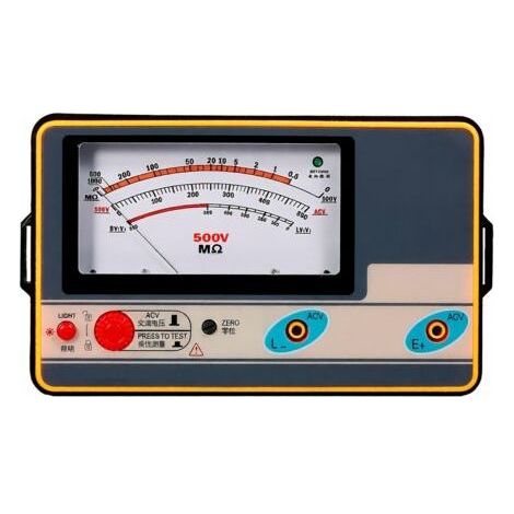 Hochpräzises, tragbares digitales Megohmmeter, Messbereich 0–1000 MΩ bei 500 V, LCD-Anzeige, für elektrische Isolationsprüfungen (1/5)
