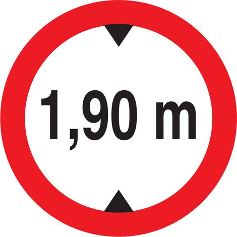 Panneau adhésif INTERDIT AUX VEHICULES DE PLUS DE 1.90M DE HAUT D.300mm TALIAPLAST - 722273