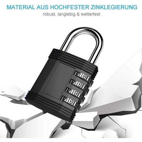 Cadenas combinaison 4 chiffres goupille casier sport école casiers code numérique pour sécurité (1/4)