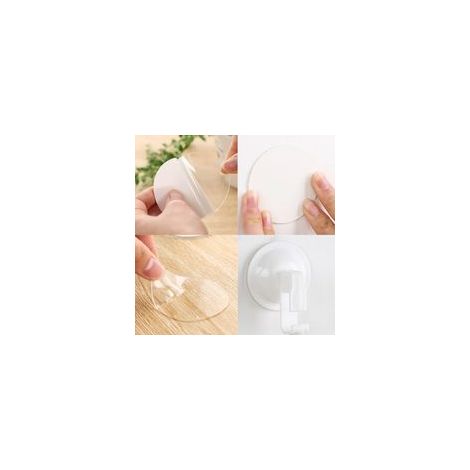 Lot de 10 autocollants adhésifs double face, transparents ronds, adhésifs de fixation en silicone étanche, auxiliaire de ventouse (1/5)