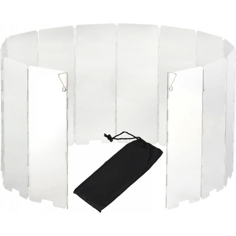 14 Plaques Pare-Vent Pliable en Aluminium Pare-Brise pour Rechaud de Camping Plein Air Pare-Brise pour Cuisinière à Gaz (1/5)