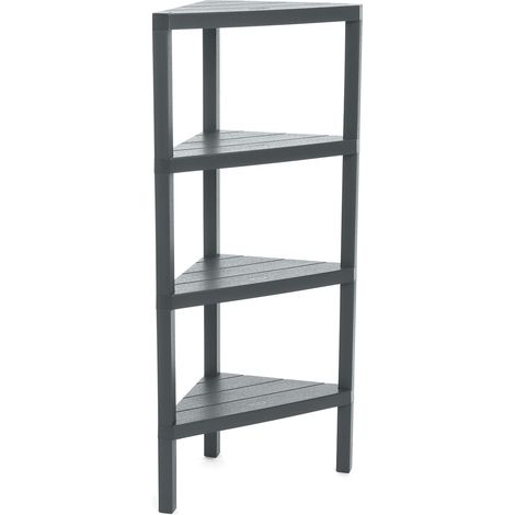 Étagère Plastique d’Angle 4 Niveaux, Charge 32 kg, Modèle Lombok (1/5)