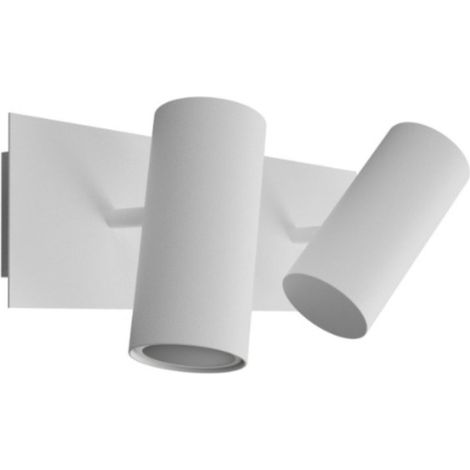 Applique moderno lampadari bartalini olocaro 2 gu10 led orientabile metallo, finitura metallo bianco