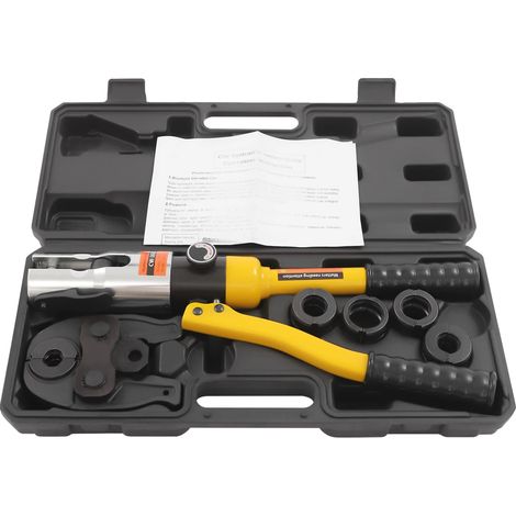 Outil de sertissage hydraulique, tête rotative à 360°, compatible avec les matrices en V, Jaune (1/2)