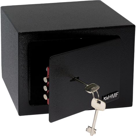 HMF 49216 Möbeltresor Doppelbartschloss Safe klein, 23 x 17 x 17 cm, Schwarz (1/5)