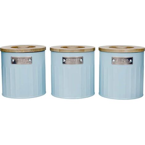 KitchenCraft Light Blue Tea, Coffee and Sugar Set