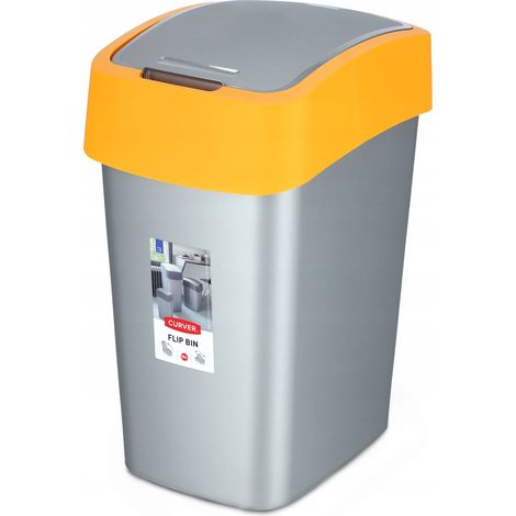 Curver Flip Bin 50L Abfallbehälter, gelb (1/5)