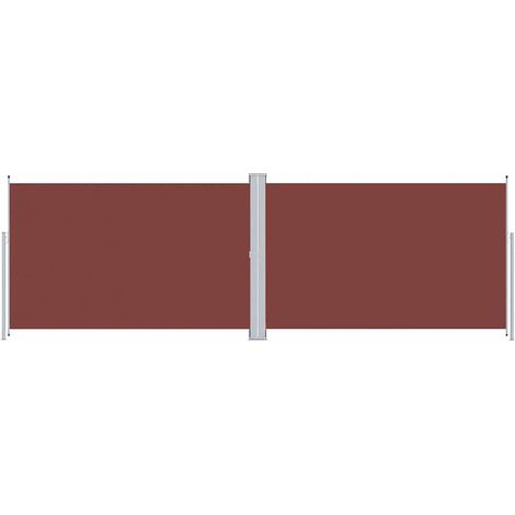 vidaXL Retractable Side Awning Brown 200x600 cm