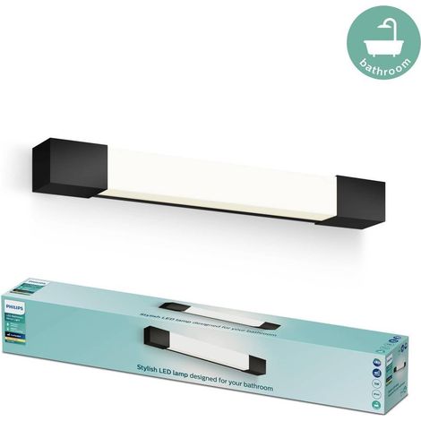 Rover miroir LED carré, 5W, 750 lm, 2700K, noir, IP44, résistant à l'eau (1/3)