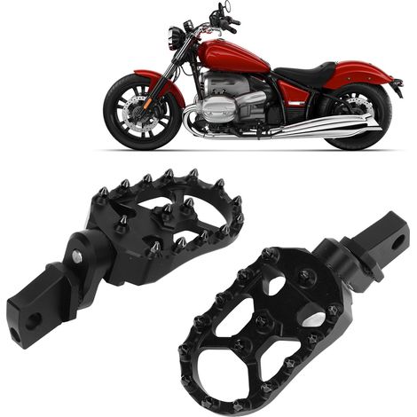 1 paire de pédales avant en aluminium pour BMW R18 2020-2022+ (réglables avec picots) noires (1/5)