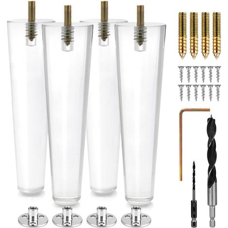 Pieds de Meuble en Acrylique Transparent pour Canapé et Table Basse - 50x120 mm (Lot de 4) (1/3)