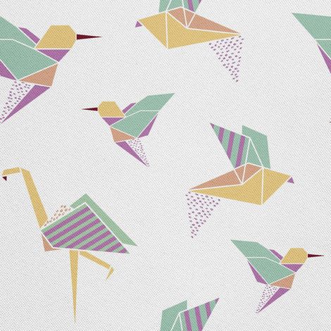 Tela Oxford decorativa para exteriores - Motivo de pájaros de origami I DX135 (1/5)
