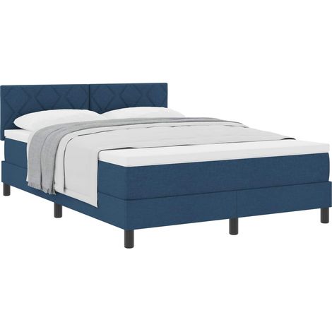 Maison Exclusive - Boxspringbett mit Kopfteil Blau 140 x 200 cm S (1/5)