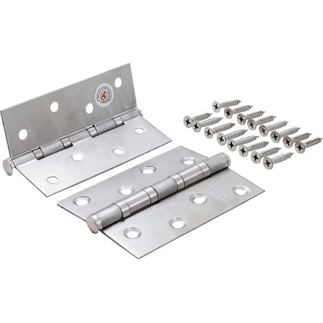 Juego de bisagras acero inoxidable 100 x 40 mm 2 piezas (1/2)