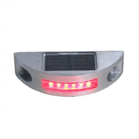 IP68 wasserdichtes LED-Verkehrsschild, solarbetrieben, bodenreflektierend, rotes Licht (1/5)