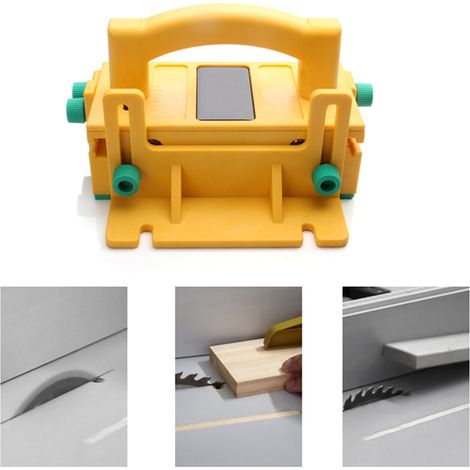 Bloc de poussée de sécurité 3D réglable en hauteur pour scie à table, scie à ruban et graveuse basculante (1/3)