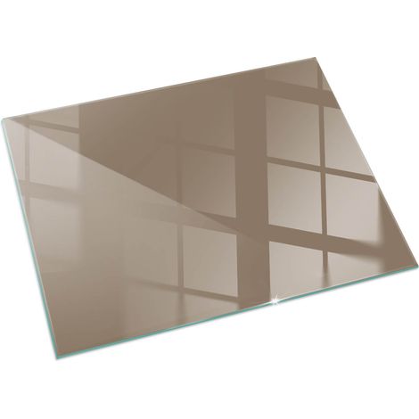Modernes Kaminaccessoire Funkenschutzplatte für Kamin Hitzeschutz Schutzplatte Hartglas Dekorative Glasbodenplatte Farbe Braun 60x40 cm