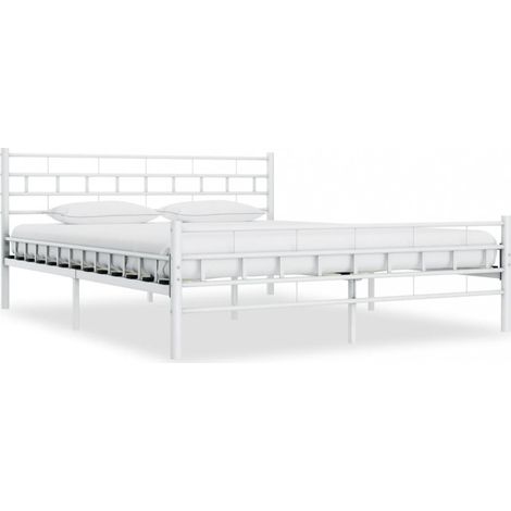 Bettgestell Weiß Metall 140×200 cm vidaXL (1/5)