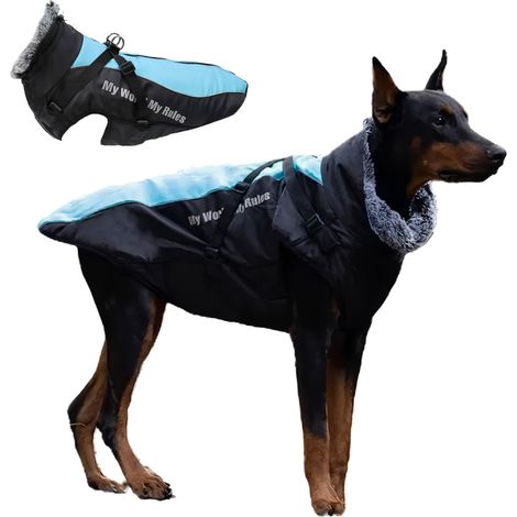 Manteau Pour Chien - Imperméable Coupe-Vent - Bleu - Taille 5XL (1/5)