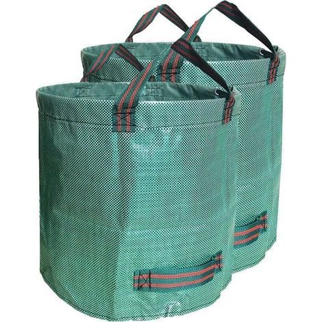 Lot of 2 272L garden waste bags - Sturdy green polypropylene (PP) A96 bags