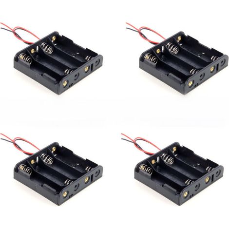 AA 6V Battery Case Holder Box Wired on/Off and Cover（4 Pieces）