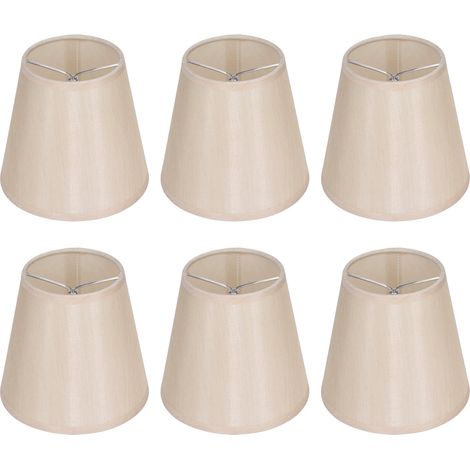 Lot de 6 abat-jour en tissu simple et moderne pour lampe de table, lustre ou applique murale E14. (1/5)