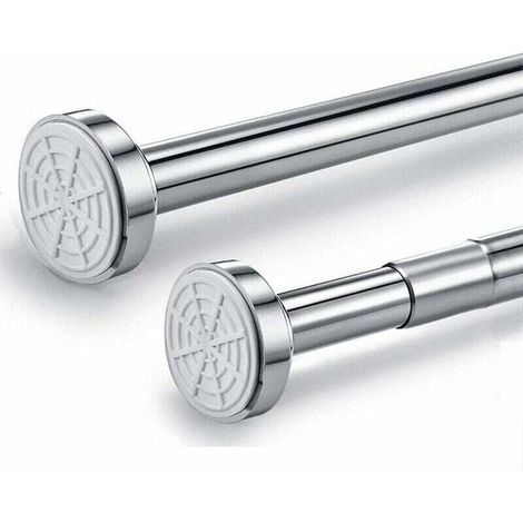 Stainless Steel Telescopic Shower Curtain Rod No Drilling - Adjustable by Rotating - Stronger and Safer Than Shower Rod and Clothes Rod. (70-125cm) MUMU (1/4)