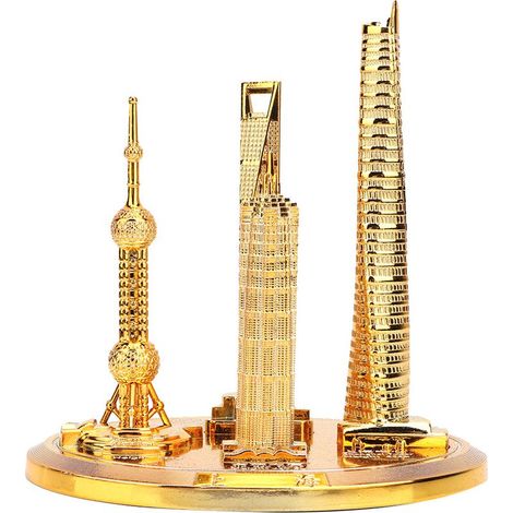 Maquette de Shanghai Gratte-Ciel Tour Perle Orientale Centre Financier Mondial Souvenir (3) (1/5)